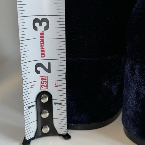 Zara Basic Navy Blue Velvet Block Heel Pumps Heels Women’s EU 39 - Picture 7 of 11